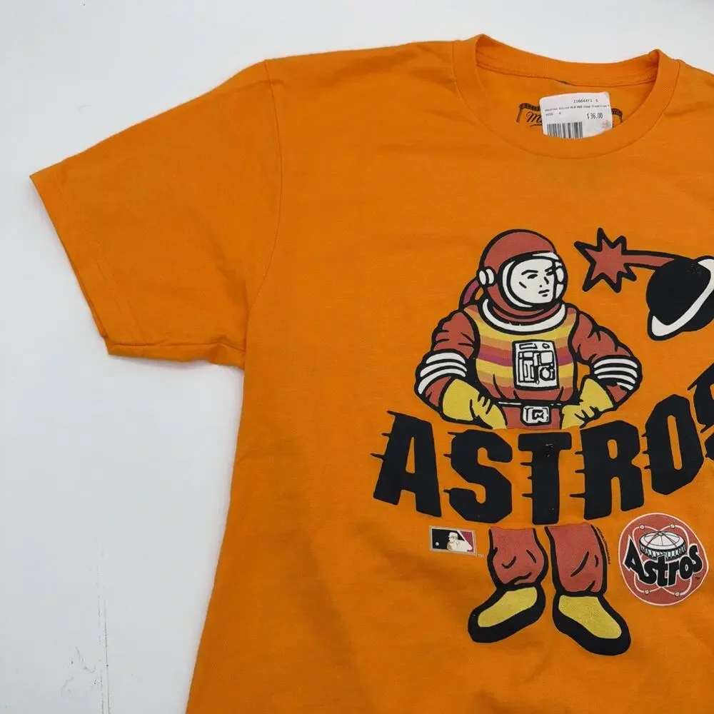 MItchell and Ness Astros Cooperstown Collection Mens Orange T Shirt Size S - Picture 5 of 12